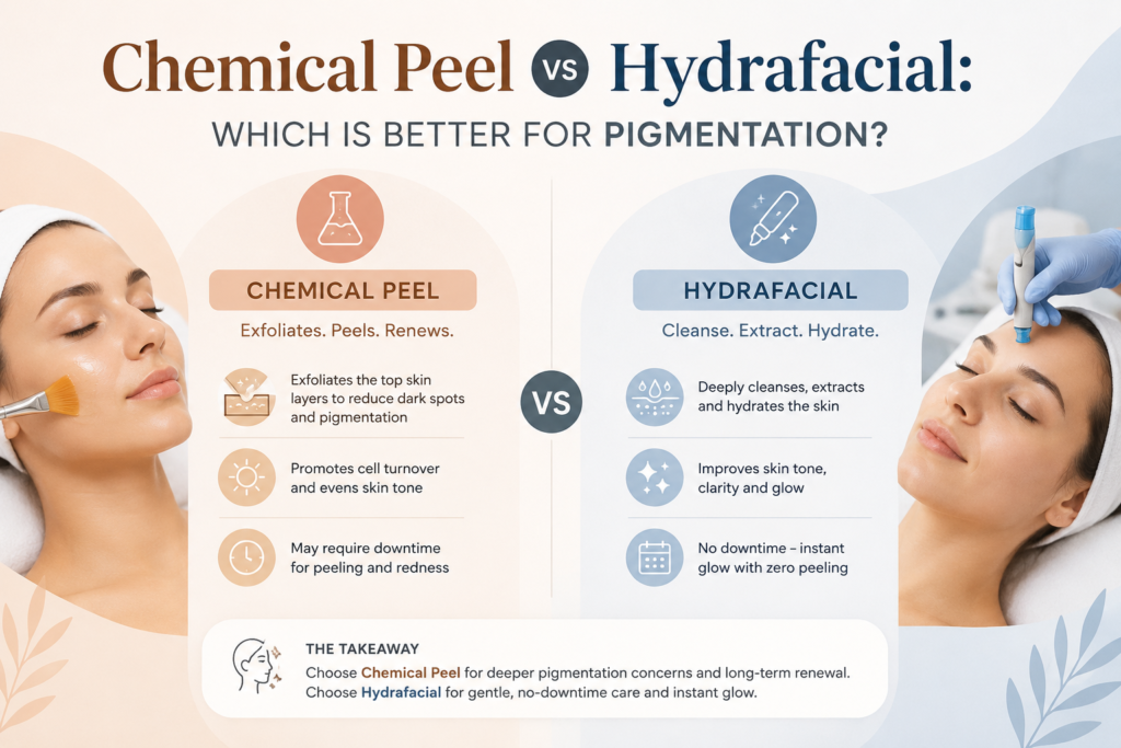 Chemical Peel vs Hydrafacial: Which Is Better for Pigmentation?